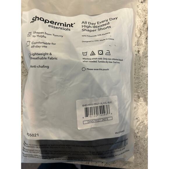 Shapermint Essentials Every Day High-Waisted Shaper Shorts black  XL/2XL - Picture 5 of 6